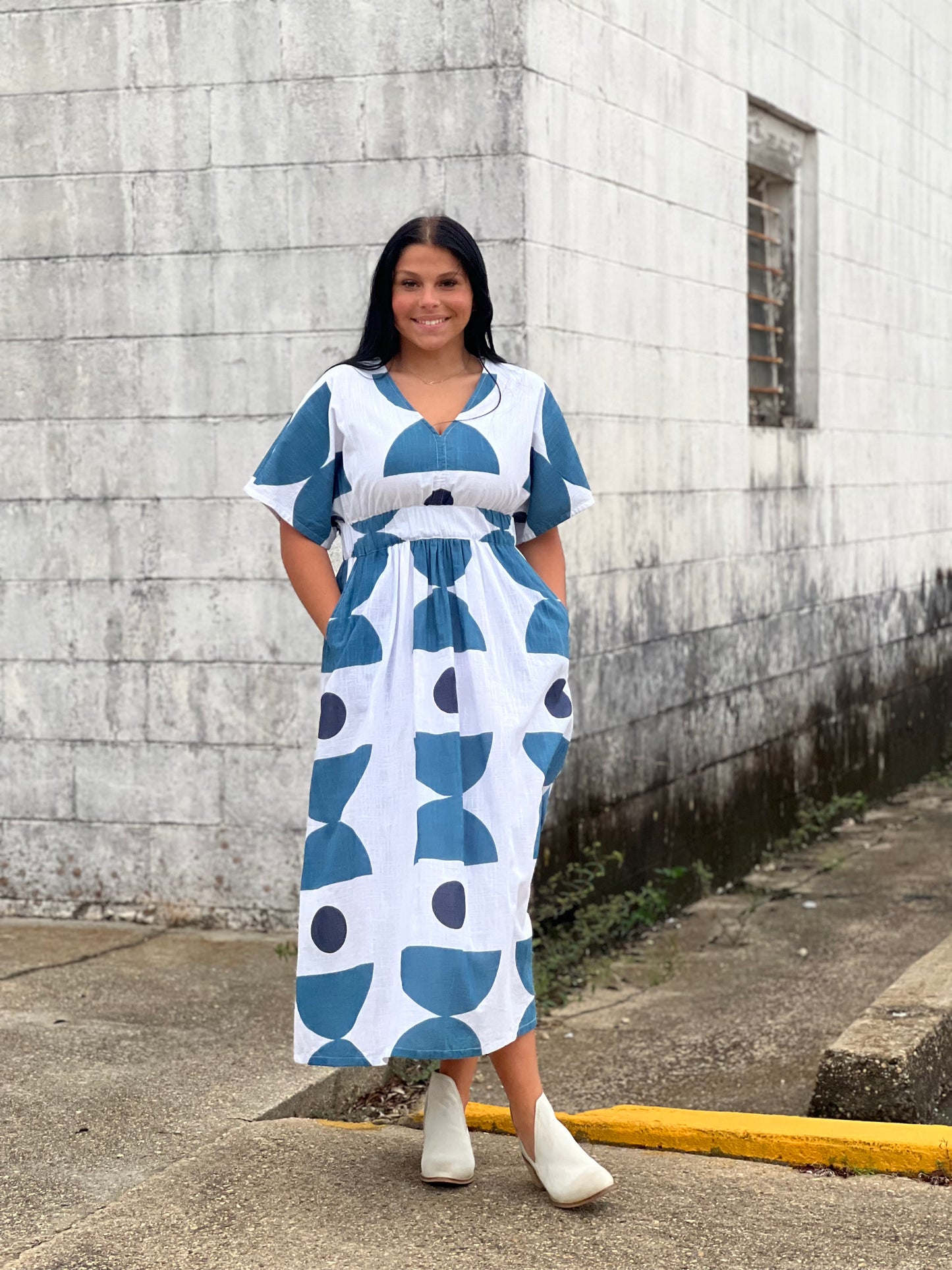 GRAPHIC BLUES DRESS