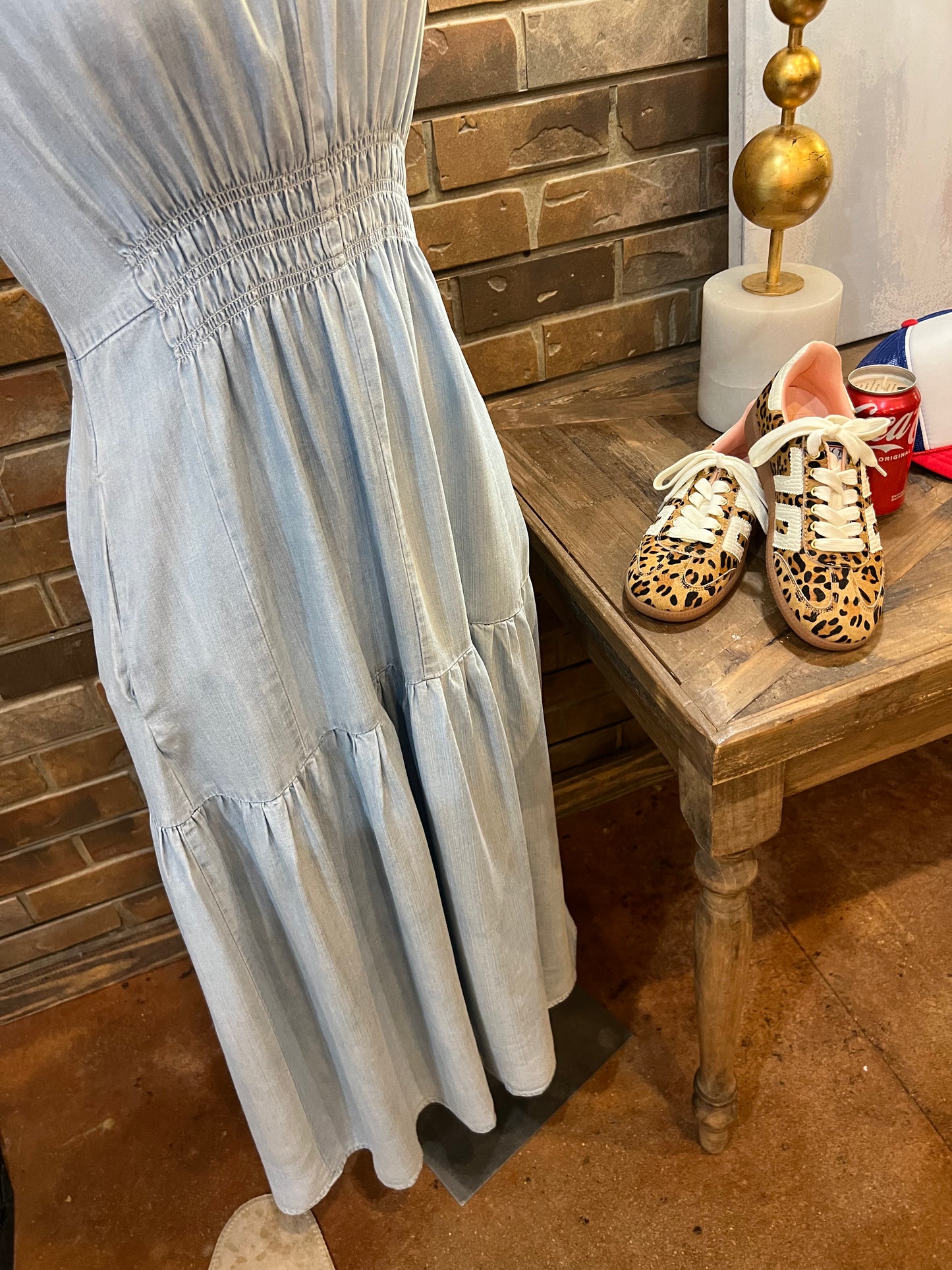 CHAMBRAY MIDI DRESS